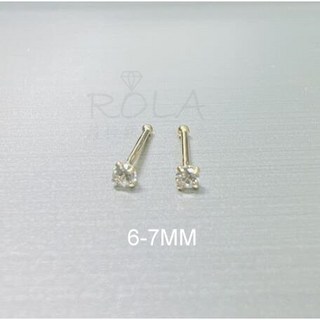 ROLA蘿拉銀飾飾品 999足銀養耳棒 2MM水鑽圓珠純銀耳針 免耳堵耳扣 18色可選