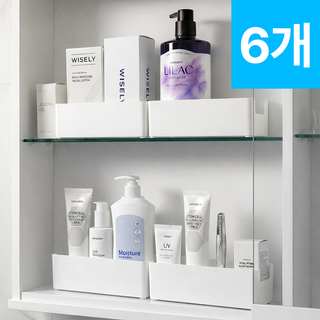 리빙코코 국내생산 욕실 다용도 정리함, 6개, 화이트