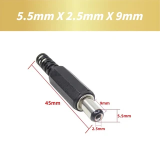 5/20/100PCS 5.5mmX2.5mm 수 잭 DC 전원 플러그 5.5*2.1mm 솔더 유형 어댑터 어댑터 커넥터 DC 배럴 플러그, 02 50PCS, 02 5.5 X 2.5 X 9MM