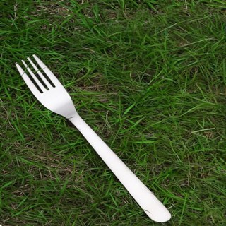 樂購 純鈦叉勺湯匙筷子組 - 輕巧耐用，戶外家用日式叉子水果叉餐具, 純鈦方柄餐叉, 1個