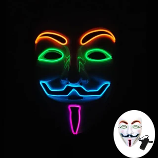 뜨거운 할로윈 레이브 빛나는 영화 테마 마스크 LED 라이트 익명 V Vendetta 코스프레 파티 풀 페이스, 23 17