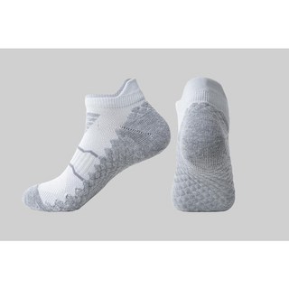 Justin&Casie戶外專業運動毛巾底減震防滑運動襪 MX217 跑步襪 籃球襪 防護襪, 灰色-短筒, 1個