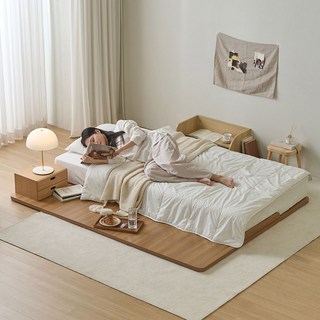 파로마 소프 E0등급 캔바 저상형 침대(슈퍼싱글 / 퀸 / 킹), 11.K 프레임 DGM270 착불_오크