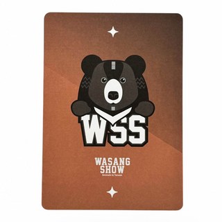 【WasangShow 花生騷】Ｑ黑熊厚卡明信片, 1個