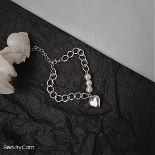 鴻利首飾廠 夏季鏈條珍珠愛心手鏈 ins小眾設計感嘻哈手飾