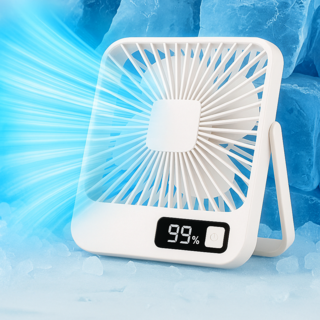 로벨스 KC인증 무선 탁상용 선풍기 LED 5단 저소음 사무실, 퓨어화이트