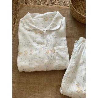 면 투피스 수면잠옷 간절기 홈웨어 사계절 잠옷세트 귀여운 파자마