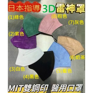 5D億川不脫妝無鼻樑條M號小臉專用3D立體醫療口罩10片裝-台灣製造, 1個, (7)億川灰色-下標10片的倍數