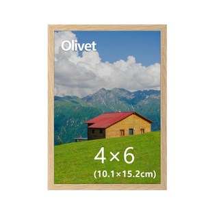 olivet 우드그레인 액자 무타공 겸용 인테리어 4*6액자, 1개, 원목색