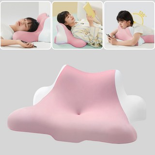 AURURA 등쿠션 다리 베개 발베개 엎드려 자는 베개 세트 침대 등받이쿠션 침대 쿠션 포함 가족용 편안한 거실 침실 쿠션 모음, 1개, 분홍색