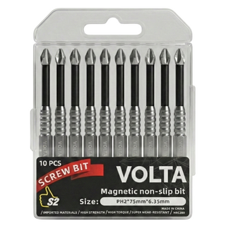 안쏘니 자석 드라이버 비트 세트 드릴 십자 전동 논슬립 헤드, 75mm 10개 세트, 1개