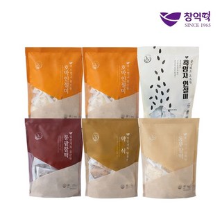 창억떡5종 (호박2+흑임자1+동부1+통팥1+약식1), 6개, 500g
