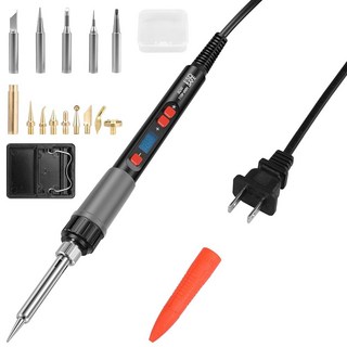 16 in 1 3D 다리미 세트 온도 프린터 디지털 황동 삽입 및 포함 80W 가능 납땜 도구 LCD 조절 용접 히터 키트 프린팅용 팁 스무딩 너트