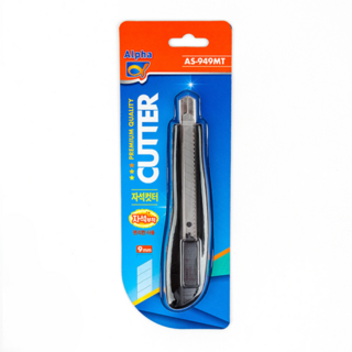 알파 자석 컷터칼 9mm AS-949MT, 블랙, 5개