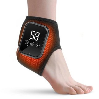 열이 있는 GVMSOR 무선 발목 마사지기 및 순환을 위한 전기 온열 패드 충전식 발 보조기 랩 3가지 진동 난방 모드 자동 차단
