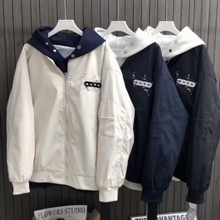 爆款網紅美式潮牌印花good棒球夾克外套男女寬鬆學生情侶棒球夾克