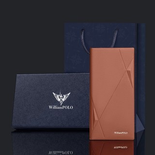 【奧特萊斯】Williampolo英皇保羅 男士錢包 真皮錢夾長夾 長款超薄錢夾 多卡位皮夾 男商務簡約 軟牛皮卡包