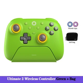 8BitDo Ultimate 2 무선 컨트롤러 Bluetooth/USB/2.4G 게임패드(TMR 조이스틱 포함) PC용 충전 도크 Window, 03 Green-Bag
