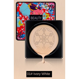 버섯 머리 에어 쿠션 CC 크림 BB 파운데이션 페이스 메이크업 컨실러 모이스처라이징 화장품 베이스 톤, 1개, 01 ivory