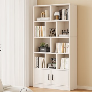 헤르티만 책장 심플 방진장 문 책장 콤비 대용량 사무실 수납장, 5단, 화이트