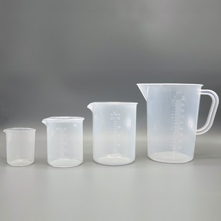 플라스틱 비이커 4종 세트 눈금컵 계량컵 측량 눈금컵, 1세트