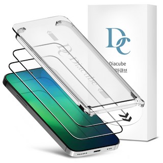 다이아큐브 갤럭시 아이폰 AF 저지문 고품질 9H 강화유리 액정보호필름 Easy 자동부착 지문인식지원 2P, 2개