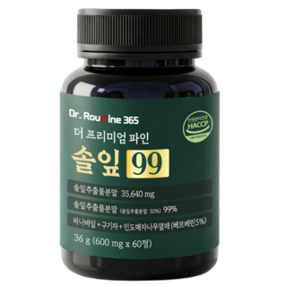 닥터루틴365 더 프리미엄 파인 솔잎 99% 식약청인증, 1개, 60정