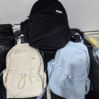 新款小雙肩包女旅行旅遊輕便書包戶外運動通用揹包超輕包包, 藍色