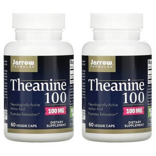 Jarrow FORMULAS 賈羅公式 茶胺酸素食膠囊 100mg, 60顆, 2罐