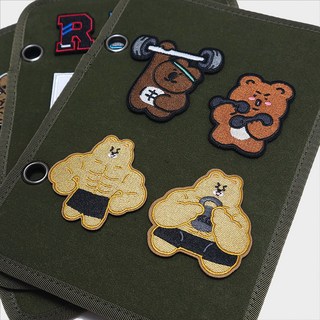 헬창 곰 자수 헬스 가방 벨크로 와펜 패치 운동 역도 크로스핏 찍찍이