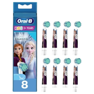 德國百靈 Oral-B 歐樂B Kids 兒童電動牙刷刷頭 EB10 (8入) - 德國製, 1個, 冰雪奇緣 8入盒裝