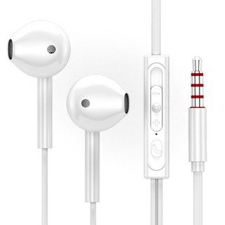 加長型入耳式手機有線耳機 圓孔筆記本適用 2米/3米加長線 帶麥克風高音質耳機, 2米白色帶麥【3.5mm圓孔】, 034-02