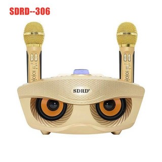 가라오케 무선 Bluetooth 스피커 3D 스테레오 서라운드 저음 듀얼 마이크 음악 시스템 TV/컴퓨터 센터 ​듀얼 독립 자유 원클릭 무음 사운드 TV 연결 가능 대상: 가정 컴, 4.SDRD-306 Golden