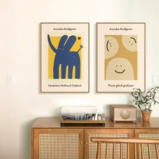 桃園出貨 進口環保油墨高清藝術微噴 北歐ins 童趣 抽象 掛畫 無框畫擺畫落地畫潮流藝術壁畫, B款,30*40cm 無外框（加固背板+內框）