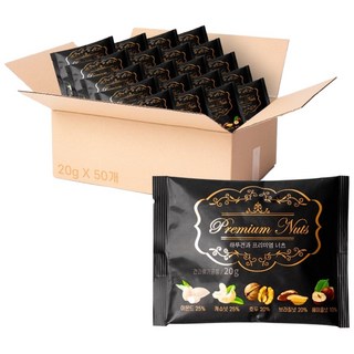 송림식품 하루견과 프리미엄너츠 낱봉 50봉, 50개, 20g