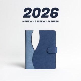 WAVY 프리미엄 6공 비즈니스 2026년 날짜형 다이어리, 코지 블루 (날짜형), 1개