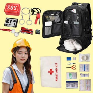 80L 재난가방 전쟁 대비 생존 배낭 비상 확장형 현관앞 대형 등산가방, 80L 확장형 생존 배낭, 1개