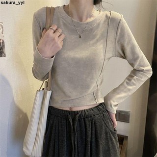 新款長袖T恤 德絨正肩長袖打底衫女秋冬季磨毛加厚保暖內搭修身小個子上衣