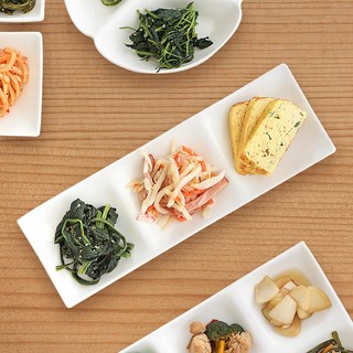 모리다인 마일드 3칸 나눔 도자기 반찬 접시 30cm 1개