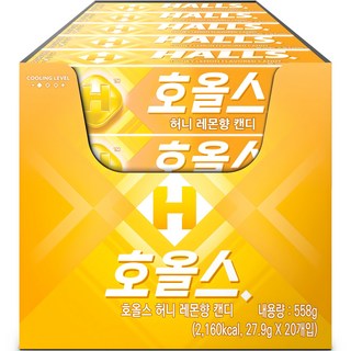 HALLS 涼爽喉糖 蜂蜜檸檬口味, 27.9g, 20條