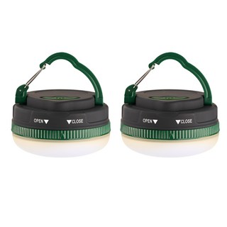 타닥 미니 텐트 랜턴 LED 방수 캠핑 조명 2p 세트, 그린+그린, 1세트