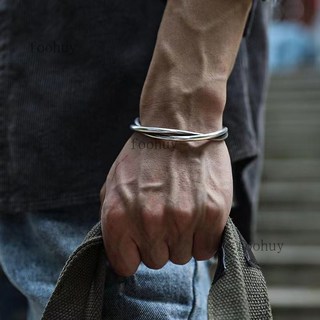 泰國手工扭線手鐲男，復古純銀開口手環，原創設計泰銀手飾
