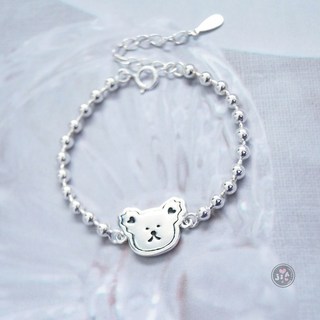 925純銀小熊手鍊：寶寶/小孩/兒童/嬰兒彌月禮，S925純銀光珠手環