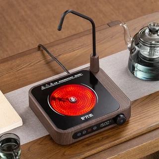 미니 소형 차 메이커 가정용 끓는 물 유리 찜 냄비, 10 15 wood grain (only