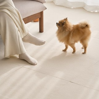 코지블럭 강아지매트 미끄럼방지 고양이 매트 펫 러그, 10개, 크림 화이트