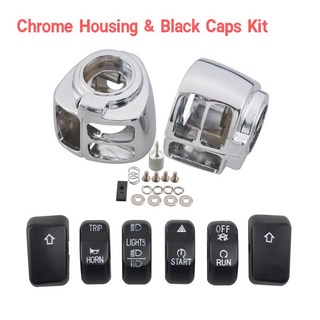 오토바이 스위치 하우징 키트 핸드 컨트롤 스위치 캡 커버 할리 스포츠스터 XL 883 1200 다이나 소프테일 브레이크아웃 FXSB 팻 보이, 1개, 5.Housing Caps E