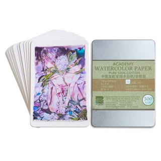 寶虹 明信片水彩紙 300磅 20張 三種紋路 手繪邀請卡 婚禮賀卡, 詳見包裝, 1個