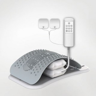 氣囊腰椎伸展器 拉背器 挺腰板 舒緩腰痠背痛 多功能按摩拉筋板 挺腰護脊 104顆 8顆磁石, 灰色【電動款】