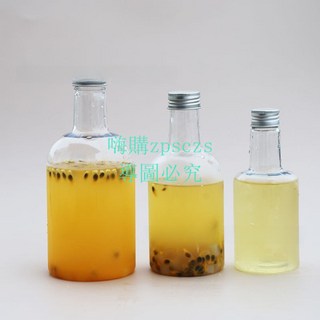 飲料瓶 350ml透明PET飲料奶茶油柑果汁冷飲食品級塑料一次性商用包裝空瓶, 1個, 配黑色蓋,500ml