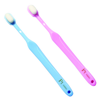 [일본직수입] 백금 향균칫솔 치석 구취제거 반려견 양치용품 치약없이 물만 묻혀 사용하는 프리미엄 칫솔, 미세모중견용 공용칫솔(블루), 1개